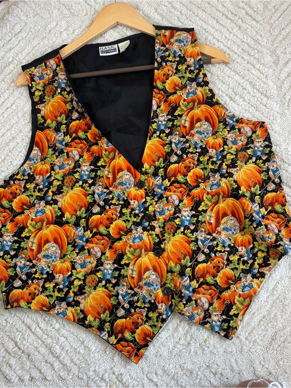 Vintage Halloween 90s Pumpkin Print Vest